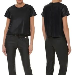 Sweaty Betty Atlantica Tee Active Zip Back Tee- Scuba M/L‎ Oversized
